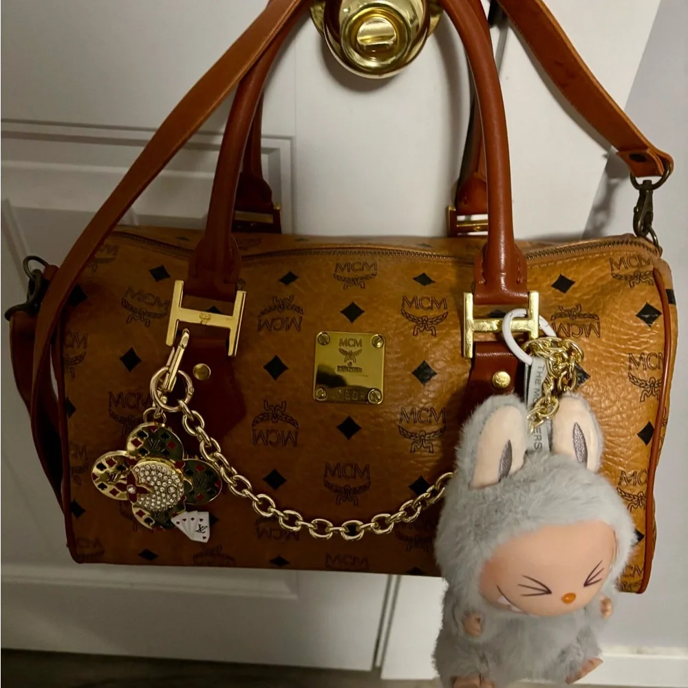 MCM Cognac Boston bag Visetos Satchel - Picture 14 of 14